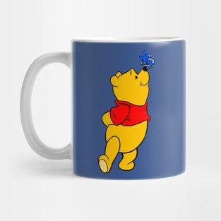 Yellow Bear with Awareness Ribbon Butterfly (Blue) Mug